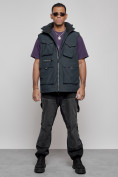 Купить Куртка - жилетка трансформер 2 в 1 мужская зимняя темно-синего цвета 2409TS, фото 14