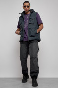 Купить Куртка - жилетка трансформер 2 в 1 мужская зимняя темно-синего цвета 2409TS, фото 27