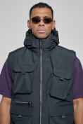 Купить Куртка - жилетка трансформер 2 в 1 мужская зимняя темно-синего цвета 2409TS, фото 30