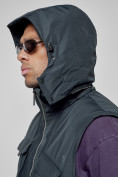 Купить Куртка - жилетка трансформер 2 в 1 мужская зимняя темно-синего цвета 2409TS, фото 32
