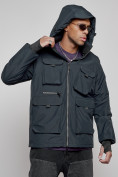 Купить Куртка - жилетка трансформер 2 в 1 мужская зимняя темно-синего цвета 2409TS, фото 6
