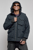 Купить Куртка - жилетка трансформер 2 в 1 мужская зимняя темно-синего цвета 2409TS, фото 7