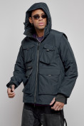 Купить Куртка - жилетка трансформер 2 в 1 мужская зимняя темно-синего цвета 2409TS, фото 8