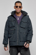 Купить Куртка - жилетка трансформер 2 в 1 мужская зимняя темно-синего цвета 2409TS, фото 9