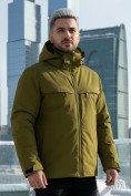 Купить Горнолыжная куртка мужская зимняя цвета хаки 2412Kh