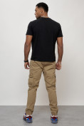 Купить Джинсы карго мужские с накладными карманами бежевого цвета 2413B, фото 12