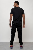 Купить Джинсы карго мужские с накладными карманами черного цвета 2413Ch, фото 12