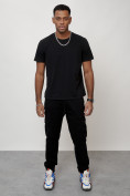 Купить Джинсы карго мужские с накладными карманами черного цвета 2413Ch, фото 7