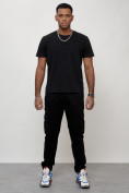 Купить Джинсы карго мужские с накладными карманами черного цвета 2413Ch, фото 9