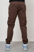 Купить Джинсы карго мужские с накладными карманами коричневого цвета 2413K, фото 8