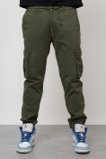 Купить Джинсы карго мужские с накладными карманами цвета хаки 2413Kh, фото 3