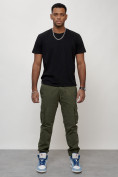 Купить Джинсы карго мужские с накладными карманами цвета хаки 2413Kh, фото 7