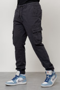 Купить Джинсы карго мужские с накладными карманами темно-серого цвета 2413TC, фото 6