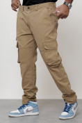 Купить Джинсы карго мужские большого размера бежевого цвета 2416B, фото 2