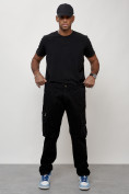 Купить Джинсы карго мужские большого размера черного цвета 2416Ch, фото 10