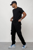 Купить Джинсы карго мужские большого размера черного цвета 2416Ch, фото 11