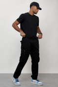 Купить Джинсы карго мужские большого размера черного цвета 2416Ch, фото 12