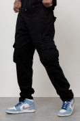 Купить Джинсы карго мужские большого размера черного цвета 2416Ch, фото 2
