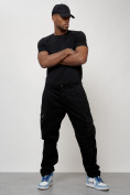 Купить Джинсы карго мужские большого размера черного цвета 2416Ch, фото 5