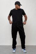 Купить Джинсы карго мужские большого размера черного цвета 2416Ch, фото 9
