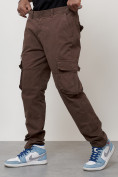 Купить Джинсы карго мужские большого размера коричневого цвета 2416K, фото 2
