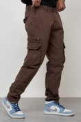 Купить Джинсы карго мужские большого размера коричневого цвета 2416K, фото 3