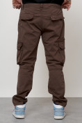 Купить Джинсы карго мужские большого размера коричневого цвета 2416K, фото 4