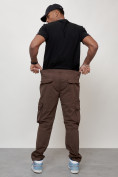 Купить Джинсы карго мужские большого размера коричневого цвета 2416K, фото 8