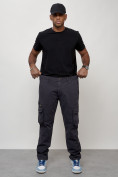 Купить Джинсы карго мужские большого размера темно-серого цвета 2416TC, фото 8