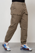 Купить Джинсы карго мужские с накладными карманами бежевого цвета 2417B, фото 3
