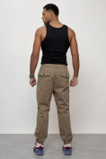 Купить Джинсы карго мужские с накладными карманами бежевого цвета 2417B, фото 8