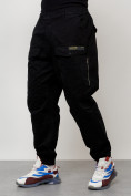 Купить Джинсы карго мужские с накладными карманами черного цвета 2417Ch, фото 6
