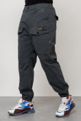 Купить Джинсы карго мужские с накладными карманами темно-серого цвета 2417TC, фото 6