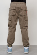 Купить Джинсы карго мужские с накладными карманами бежевого цвета 2418B, фото 8