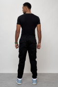Купить Джинсы карго мужские с накладными карманами черного цвета 2418Ch, фото 4