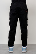 Купить Джинсы карго мужские с накладными карманами черного цвета 2418Ch, фото 8