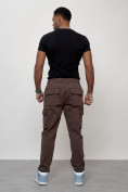 Купить Джинсы карго мужские с накладными карманами коричневого цвета 2418K, фото 13