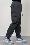 Купить Джинсы карго мужские с накладными карманами темно-серого цвета 2418TC, фото 10