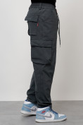 Купить Джинсы карго мужские с накладными карманами темно-серого цвета 2418TC, фото 12