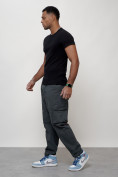 Купить Джинсы карго мужские с накладными карманами темно-серого цвета 2418TC, фото 5