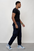Купить Джинсы карго мужские с накладными карманами темно-синего цвета 2418TS, фото 11