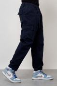 Купить Джинсы карго мужские с накладными карманами темно-синего цвета 2418TS, фото 7