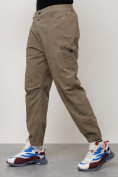 Купить Джинсы карго мужские с накладными карманами бежевого цвета 2419B, фото 2