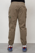 Купить Джинсы карго мужские с накладными карманами бежевого цвета 2419B, фото 4