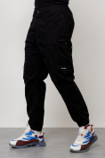 Купить Джинсы карго мужские с накладными карманами черного цвета 2419Ch, фото 2