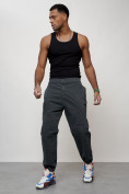 Купить Джинсы карго мужские с накладными карманами темно-серого цвета 2419TC, фото 10