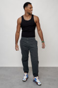 Купить Джинсы карго мужские с накладными карманами темно-серого цвета 2419TC, фото 11