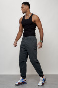 Купить Джинсы карго мужские с накладными карманами темно-серого цвета 2419TC, фото 2