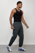 Купить Джинсы карго мужские с накладными карманами темно-серого цвета 2419TC, фото 3