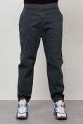 Купить Джинсы карго мужские с накладными карманами темно-серого цвета 2419TC, фото 5